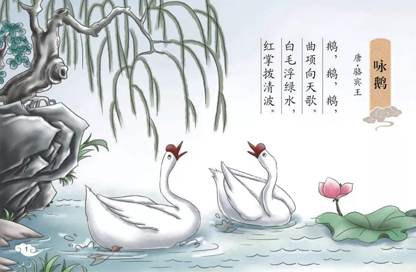 "这首从小学一年级开始学习的经典古诗咏鹅,陪伴着一代又一代人的成长